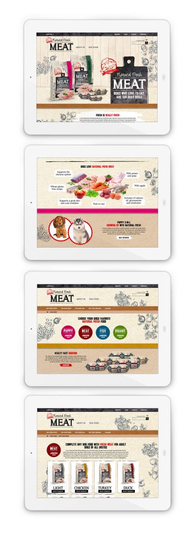 Natural Fresh Meat Voerzak Hondenvoer website _ maek creative team
