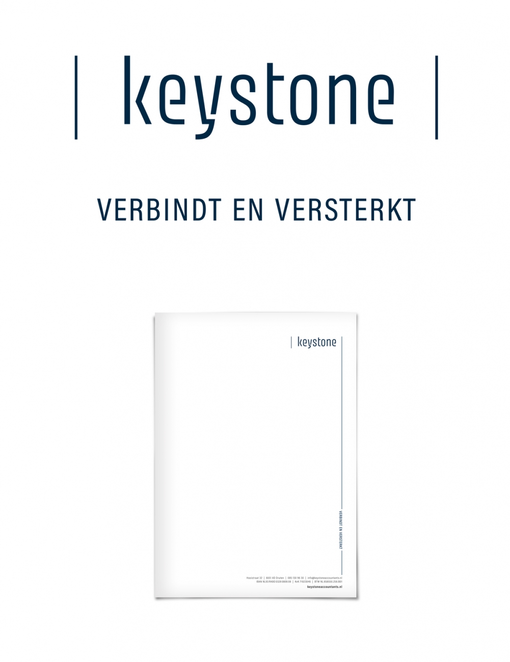 Keystone logo pay-off en briefpapier
