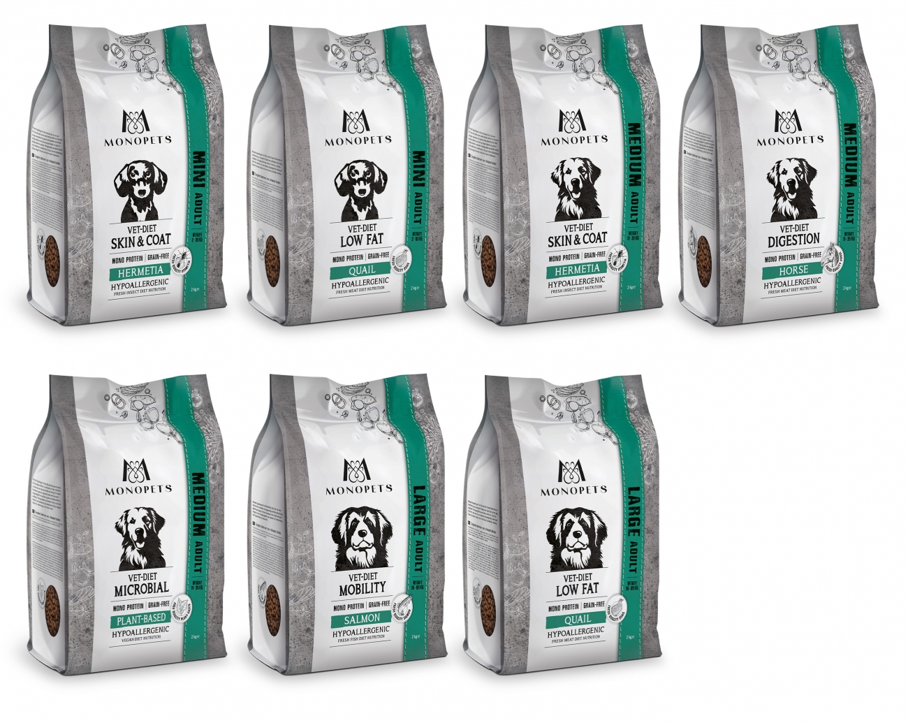 Monopets verpakkingen vet-diet