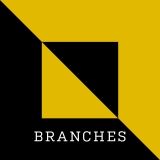 Branches startpagina geel met zwart blok Maek creative team