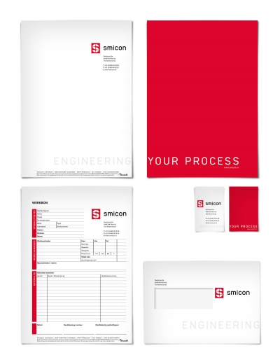 smicon portfolio maek huisstijl briefpapier werkbon visitekaartje envelop